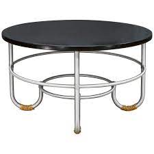 Elke round glass coffee table with brass base. 1930s Nyc Art Deco Warren Mcarthur Machine Age J Leg Coffee Table Mid Century For Sale At 1stdibs
