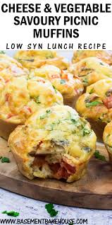 These Healthy Cheese Vegetable Savoury Picnic Muffins Are The Perfect On The Go Lunch Choice Low Syn On Slimming World They R Picnic Foods Picnic Food Food