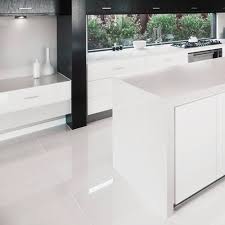 Pin By Seembee On Tile Floors White Tile Floor White Tile Kitchen Floor White Gloss Kitchen