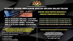 Also known as public service department (psd) in english term. Moe Kursus Teknik Menjawab Soalan Bagi Subjek Umum Kertas Bahagian A Jabatan Perkhidmatan Awam
