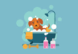 free cartoon dog taking a bath in bathtub illustration dog bath dog wash bathtub illustration