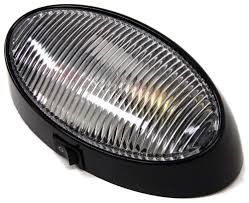 Optronics Rv Porch Utility Light W Switch Incandescent Oval Black Housing Clear Lens Optronics Rv Lighting Rvpl7cb