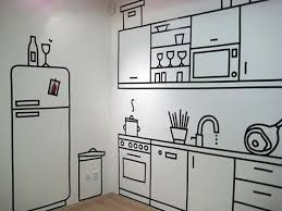 Arte En Las Paredes Con Cinta Aislante Cinta Aislante Casa De Carton Pared