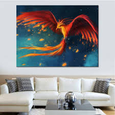 1 Piece Anime Phoenix Canvas Painting Abstract Animal Canvas Painting Abstract Painting Acrylic Painting Canvas