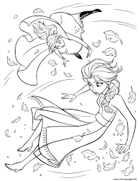 Frozen 2 coloring pages elsa and anna. Frozen 2 Anna And Elsa In Whirlwind Coloring Pages Printable
