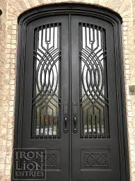 For easy closing, the door is equipped with magnetic attraction. Double Doors Iron Lion Entries Wrought Iron Doors Iron Door Design Grill Door Design