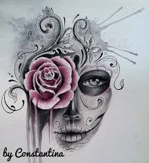 Girly Sugar Skull Tattoo Designs