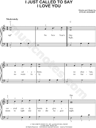 Stevie Wonder I Just Called To Say I Love You Gif Stevie Wonder I Just Called To Say I Love You Sheet Music Easy Piano In C Major Transposable Download Print Say I Love You My Love Stevie Wonder