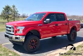 Black And Red Wheels For F150 2017 Ford F 150 With Rough Country Suspension Fuel Offroad Hardline Gloss Black W Candy Red Wheels And Mickey Rough Country Suspension Trucks Lifted Trucks