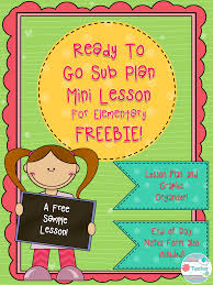 Sub Plans For Substitute Mini Lessons Freebie Elementary Grades Substitute Teacher Lesson Plans Mini Lessons Emergency Sub Plans