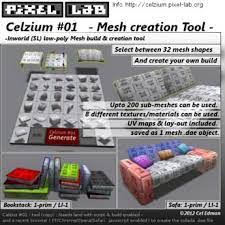Second Life Marketplace - Celzium #01 - Inworld Mesh Creation Tool - By Cel  Edman