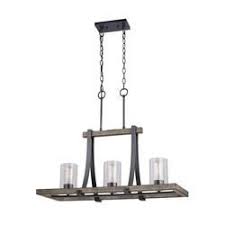 Patriot Lighting Elegant Home Brooklyn Natural Iron And Distressed Faux Wood 3 Light Island Light Elegant Homes Farmhouse Lighting Island Lighting