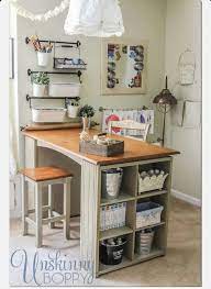 scrap tafel met leuke vakjes in de tafel en leuke dingen aan de muur craft room design craft room craft room storage