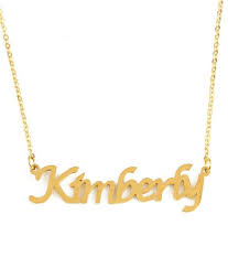 Kimberly Name Necklace Stainless Steel 18ct Gold Plated Etsy In 2021 Name Necklace Personalized Jewelery Necklace