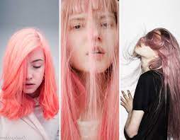 haare rosa tonen schwarzes t shirt haare in verschiedenen rosa nuancen pastell haar rosa haare haar styling