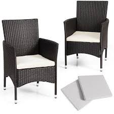 Gymax 2pc Patio Rattan Wicker Dining Chairs Set Black With 2 Set Cushion Covers Walmart Com Wicker Dining Chairs Outdoor Dining Chairs Patio Dining Chairs