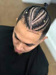 Pin By Isabel Chavez On Braids Man Bun Scalp Braids Braided Hairstyles Mens Braids Hairstyles