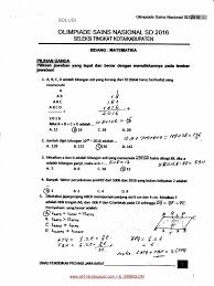 Kendati begitu indikator soal tidak jauh beda. Soal Latihan Osn Matematika Sd 2018 Masnurul