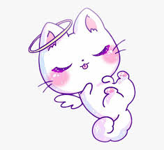 It features a kawaii cat pleasantly eating it's ramen noodles. Cat Cute Kawaii Angel White Purple Pink Sweet Anime Cute Kawaii Cat Free Transparent Clipart Clipartkey