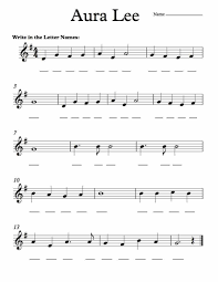 Free Letter Names Worksheet Aura Lee Music Theory Worksheets Music Worksheets General Music Classroom