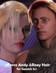 dForce Roxy and Andy Hair For Genesis 8.1