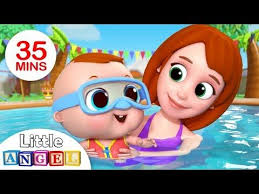 Swimming Song Family At The Swimming Pool Nursery Rhymes By Little Angel Youtube Nursery Rhymes Kids Songs Rhymes For Kids