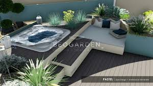 Spa Encastre Sur Une Terrasse Amenagee Et Entouree De Vegetaux Ambiance Minerale Pour Un Jardin Tout En Douceur Piscine Spa Terrasse Spa