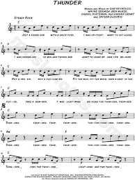 Thunder is the second single from imagine dragons' third album, following believer. Imagine Dragons Thunder Sheet Music Leadsheet In C Major Download Print Sku Mn0178845