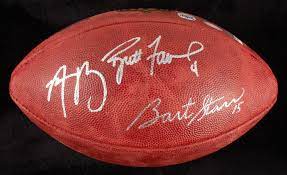 Lot Detail Aaron Rodgers Brett Favre Bart Starr Signed Nfl Football Fanatics Steiner