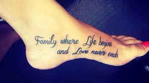 Family comes first. nothing is real but dreams and love. this terribly romantic quote is from the french writer anna de. Tattoos About Family Foot Tattoo Family Quotes Tattoos Family Tattoos Foot Tattoos