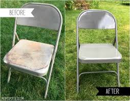 Diy Spray Painting Metal Folding Chairs Mom Spotted Painted Metal Chairs Metal Folding Chairs Patio Chairs Diy