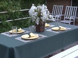 Our tablecloth finishes at 116″ x 60″, allowing for a 10″ drop all around. Make Your Own Outdoor Tablecloth Placemats Sailrite