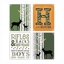 4.5 out of 5 stars. Amazon Com Nursery Wall Art Kids Room Decor Nursery Decor Woodland Deer Hunting Poster Print Framed Or Canvas Set Of 4 Handmade