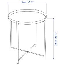 Ikea small black metal side table. Gladom Black Tray Table 45x53 Cm Ikea