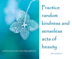 Practice Random Kindness And Senseless Acts Of Beauty Anne Herbert Wise Quotes Random Acts Of Kindness Wise Words