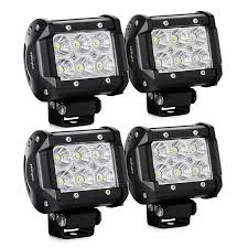 Nilight Led Light Bar 4pcs 4 Inch 18w Led Bar 1260lm Flood Led Off Road Driving Lights Led Fog Lights Jeep Lighting Led Work Light For Van Camper Suv Atv 2 Yea
