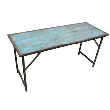 Vintage Blue Folding Table Folding Table Table Home Decor