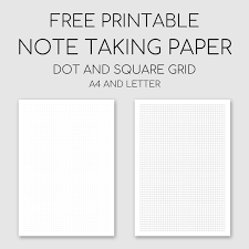 Do you need to send a thank you card to friends and loved ones? Printable Note Taking Paper Dot And Square Grid