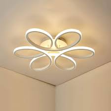 Plafoniere a parete per camera da letto. Lampada Da Soffitto A Forma Di Fiore Creativo L58cm H10cm Plafoniera A Led 52w Bianco Caldo 3000k 4000lm Paralume In Acrilico E Plafoniere In Alluminio Bianco Per Soggiorno Camera Da Letto