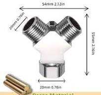 ‫محول أنبوب المياه النحاسي، محول ثلاثي الاتجاهات على شكل حرف Y، محول صنبور  G0.79 G1/2، موزع خرطوم * مزدوج المنفذ، مناسب لتقسيم واجهة الصنبور، المطبخ  ...‬‎