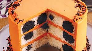 Halloween Surprise Inside Cake Recipe Surprise Inside Cake Inside Cake Polka Dot Cakes