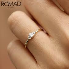 Some brides want a simple wedding band, while others dream of a sparkly ring embellished with gemstones. Romad Dainty Zircon Crystal Rings For Women Girls Simple Wedding Rings Charm Lover Couple Ring Finger Jewelry Anillos Mujer Gift Engagement Rings Aliexpress