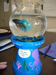 That really means a fish bowl can't cope. A Cute Little Beta Fish Bowl Idea Clay Pot Crafts Terra Cotta Pot Crafts Flower Pot Crafts
