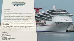 Carnival Cruise Line Letter Of Recommendation Regarding Fire Security Coating Services Fire Security