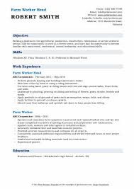 Farm Worker Resume Samples Qwikresume