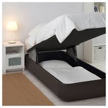 Kvitsoy Gestoffeerd Bed Met Opberger Bomstad Donkerbruin 90x200 Cm Ikea Gestoffeerde Bedden Bedden Opslag Beddesprei