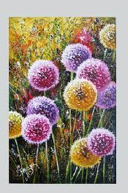 Painting On Canvas Dandelion Flower Art Oil Painting Flower Dandelion Painting Flower Painting Flower Art