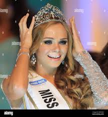 Magdeburg, Germany. 14th Dec, 2013. Miss Intercontinental 2013 Ekaterina  Plekhova smiles after her victory in Magdeburg, Germany, 14 December 2013.  The 23-years-old woman won the competition against 58 participants. Photo:  Jens Wolf/dpa/Alamy