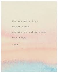 Rumi Quote Print You Are Not A Drop In The Ocean You Are The Entire Ocean In A Drop Rumi Poetry Art Watercolor Quote Gifts For Her Rumi Quotes Ocean Quotes