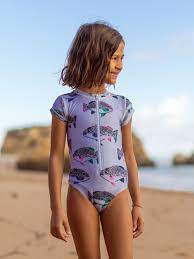 Rash Guard One Piece Swimsuit In 2021 Little Girl Swimsuits Girls Modest Swimsuits Kids Swimwear Girls